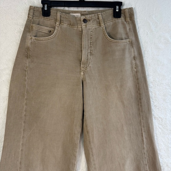 Anthropologie Pilcro The Adi Mid Rise Frayed Relaxed Flare Jeans Women's 27 Tan - Picture 3 of 11